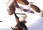  commentary_request creature enishi_(menkura-rin10) gen_4_pokemon highres looking_away lopunny mega_lopunny mega_pokemon no_humans pink_eyes pokemon pokemon_(creature) rabbit simple_background solo upper_body white_background wings 