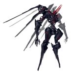  floating highres horns korean_commentary looking_down mecha mechanical_wings no_humans open_hands original red_eyes science_fiction siku199 solo wings 