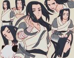  10ji_ro 2boys animal_ears black_hair blue_eyes bowl cat_ears chopsticks closed_eyes food long_hair luoxiaohei male_focus multiple_boys multiple_views noodles open_mouth profile solo_focus the_legend_of_luo_xiaohei twitter_username upper_body white_hair wuxian_(the_legend_of_luoxiaohei) 