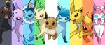  :d black_eyes blue_eyes brown_eyes close-up closed_mouth commentary_request creature eevee enishi_(menkura-rin10) espeon fang flareon gen_1_pokemon gen_2_pokemon gen_4_pokemon gen_6_pokemon glaceon jolteon leafeon looking_at_viewer no_humans open_mouth pokemon pokemon_(creature) red_eyes smile sylveon umbreon vaporeon violet_eyes 