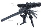  arm_cannon black_eyes highres korean_commentary mecha one-eyed original radio_antenna science_fiction siku199 size_comparison solo_focus standing weapon white_background 