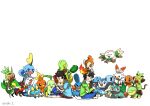  &gt;_&lt; 1boy 1girl :d ^_^ bird bulbasaur charmander chespin chikorita child chimchar closed_eyes commentary_request creature cyndaquil enishi_(menkura-rin10) facing_viewer fennekin flying froakie gen_1_pokemon gen_2_pokemon gen_3_pokemon gen_4_pokemon gen_5_pokemon gen_6_pokemon gen_7_pokemon gen_8_pokemon gotcha! gotcha!_boy_(pokemon) gotcha!_girl_(pokemon) grookey handheld_game_console hat highres holding holding_handheld_game_console litten looking_at_viewer mudkip on_head open_mouth oshawott piplup playing_games pokemon pokemon_(creature) pokemon_on_head popplio rowlet scorbunny signature simple_background smile snivy sobble squirtle tepig torchic totodile treecko turtwig white_background 