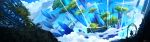  1girl absurdres clouds crystal fantasy highres original overgrown plant sachi_(yumemayoi) scarf scenery signature silhouette sky solo tree twitter_username vines wind 