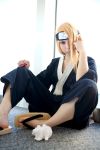 ari_(model) blonde_hair cosplay deidara handmouth headband naruto photo 