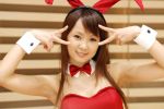   animal_ears asahina_mikuru rabbit_ears collar cosplay hiromichi leotard photo suzumiya_haruhi_no_yuuutsu  