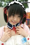  apron asahina_mikuru cosplay hair_ribbons matsunaga_ayaka photo suzumiya_haruhi_no_yuuutsu waitress waitress_uniform 