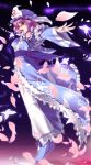  1girl butterfly frills japanese_clothes petals pink_eyes pink_hair saigyouji_yuyuko solo touhou triangular_headpiece wide_sleeves 