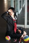  beachball cosplay enma_ai jigoko_shoujo kaleidoscope kanata_(model) knee_socks paper_cranes photo sailor_uniform school_uniform waraningyo 