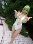  cc code_geass cosplay green_hair kohina photo pool swimsuit twin_braids 