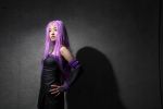  collar cosplay dress elbow_gloves fate/stay_night photo purple_hair rider rui_(model) 