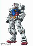  artist_name clenched_hands gundam highres looking_ahead mecha mobile_suit_gundam ninnin_(shishitou) no_humans redesign rx-78-2 science_fiction solo standing v-fin yellow_eyes 