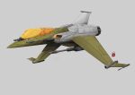  borrowed_character commission flying from_side grey_background no_humans original science_fiction sharknob space_craft starfighter vehicle_focus window 