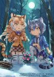  animal_ears animal_print aureolin31 blonde_hair blue_flower blue_hair blue_jacket blue_neckwear blue_rose blue_skirt bow bowtie collared_shirt commentary_request curly_hair extra_ears eyebrows_visible_through_hair flower forest full_moon garter_straps golden_tabby_tiger_(kemono_friends) jacket kemono_friends kemono_friends_3:_planet_tours kneeling light_brown_hair long_sleeves maltese_tiger_(kemono_friends) moon multicolored_hair nature night night_sky official_art open_clothes open_jacket plaid plaid_skirt plaid_trim pleated_skirt print_legwear rose shirt short_hair skirt sky snow tail thigh-highs tiger_ears tiger_girl tiger_print tiger_tail white_hair white_shirt yellow_eyes yellow_jacket 