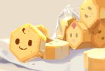  beige_background candy combee commentary_request donuttypd food gen_4_pokemon no_humans pokemon shiny simple_background still_life wrapper yellow_theme 
