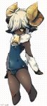  1girl animal_ears arms_at_sides bell black_sclera blue_swimsuit body_fur breasts closed_mouth colored_sclera covered_navel cowbell curled_horns dark_skin dark-skinned_female dated full_body glint goat_ears goat_horns goat_tail hair_over_one_eye highres hooves horizontal_pupils horns looking_at_viewer muroku_(aimichiyo0526) one-piece_swimsuit one_eye_covered original pointy_ears school_swimsuit signature small_breasts solo standing swimsuit very_dark_skin white_hair yellow_eyes 