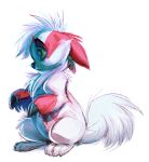  black_eyes commentary creature english_commentary frown full_body gen_3_pokemon no_humans pokemon pokemon_(creature) simple_background solo standing vani white_background zangoose 