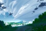  ambiguous_gender blue_sky clouds cloudy_sky grass highres landscape mountain nature original plant scenery shibayama190317 sky solo standing tree wide_shot 