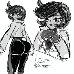  absurdres ass emma_(pokemon) highres huge_ass luzennon pokemon pokemon_(creature) pokemon_legends:_z-a sketch 