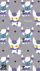  animal_ears blue_eyes blue_fur blue_sclera closed_mouth colored_sclera furry furry_female green_eyes green_sclera heart highres looking_at_viewer meme_(sleepsheep) meowstic meowstic_(female) meowstic_(male) multiple_tails neck_fur pokemon pokemon_(creature) pokemon_focus red_eyes tail two-tone_fur two_tails white_fur yellow_sclera 