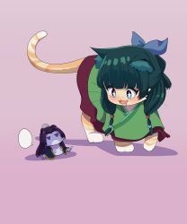  +_+ absurdres animal animal_ears animal_with_hair animalization blank_speech_bubble blue_eyes cat cat_ears chinese_clothes clothed_animal colored_skin commentary drooling fang freckles frog green_hair green_hanfu grey_background hair_bun hanfu highres j_humbo jinshi_(kusuriya_no_hitorigoto) kusuriya_no_hitorigoto long_hair looking_at_another maomao_(kusuriya_no_hitorigoto) no_humans open_clothes open_robe orange_fur purple_hair purple_robe purple_skin robe simple_background sitting sparkling_eyes speech_bubble symbol-only_commentary unamused violet_eyes 