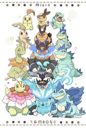  :d absurdres alternate_color antennae bayleef blue_fire chikorita claws closed_mouth colored_skin croconaw emboar evolutionary_line fangs fangs_out feraligatr fire flower green_skin highres long_neck mega_emboar mega_feraligatr mega_meganium mega_pokemon meganium no_humans open_mouth pignite pokemon pokemon_(creature) pokemon_focus saki_pokeoekaki sauropod sharp_teeth shiny_pokemon sitting smile sparkle standing starter_pokemon_trio tail teeth tepig totodile tusks unown unown_a unown_e unown_i unown_l unown_m unown_o unown_r unown_s unown_u unownglyphics white_background yellow_eyes 