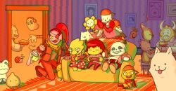  0_0 1other 2017 2d 3boys 3girls 3others alphys ambiguous_gender animal animal_ears ankle_boots annoying_dog anthro armor asgore_dreemurr backwards_hat baseball_cap beard bird bird_girl black_eyepatch black_shorts blonde_hair blue_jacket blue_shirt blue_shorts blue_skin boots brothers brown_boots brown_hair buck_teeth cape child colored_sclera couch cousins creature cup digital_media dog doorframe double_horizontal_stripe droopy_ears ear_fins everyone eyepatch facial_hair female fins fish fish_girl floor floppy_ears flower flowey_(undertale) food frisk_(undertale) frog froggit furry furry_female furry_male game_controller ghost gloves goat goat_boy goat_ears goat_girl goat_horns grey_hood hat head_fins height_difference high_ponytail holding holding_cup holding_food holding_game_controller hood hood_down hooded_jacket horizontal-striped_clothes horns human humanoid indoors jacket lesser_dog lizard lizard_girl lizard_tail long_hair loren_(undertale) male mammal mettaton monster monster_boy monster_girl monster_kid_(undertale) multiple_boys multiple_girls multiple_others napstablook new_year nnbadbear on_couch open_clothes open_jacket pants papyrus_(undertale) pastry photo_(object) pie pink_slippers pink_stripes plant playing_games ponytail purple_shirt red_bird_(undertale) red_boots red_cape red_gloves red_hair red_hat red_scarf reptile reptile_girl reptile_tail sans_(undertale) scalie scarf sharp_teeth shirt short_hair shorts shyren siblings single_vertical_stripe sitting skeleton slippers slit_pupils snail striped_clothes striped_shirt striped_shorts table teeth tongue tongue_put toriel two-tone_shirt undead undertale undyne unfinished utdr_(toby_fox) vegetoid vertical-striped_clothes vertical-striped_shorts white_armor white_dog white_fur white_gloves white_horns white_shirt white_stripes yellow_flower yellow_sclera yellow_skin yellow_stripes yellow_teeth 