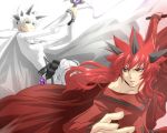  brothers chona final_fantasy final_fantasy_unlimited green_eyes male red_eyes red_hair shiroi_kumo siblings sword wallpaper weapon white_hair 