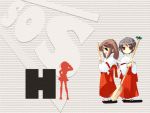   asahina_mikuru japanese_clothes miko nagato_yuki suzumiya_haruhi_no_yuuutsu  