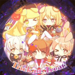  &gt;_o 5girls animal_ears artist_request aver_(yumenokessho) bang_dream! bang_dream!_it&#039;s_mygo!!!!! blonde_hair brown_eyes brown_hair candy cat_ears cat_girl claw_pose commentary_request cone_hair_bun dog_ears dog_girl doloris_(bang_dream!) food hair_bun hair_ornament halloween halo_(yumenokessho) highres kemonomimi_mode long_hair maruyama_aya medium_hair minato_yukina misumi_uika multiple_girls neck_ribbon official_art one_eye_closed pastel_(yumenokessho) pink_hair popy_(yumenokessho) rabbit_ears rabbit_girl ribbon rose_(yumenokessho) spotlight star_(symbol) star_hair_ornament toyama_kasumi trick_or_treat tsurumaki_kokoro upper_body violet_eyes white_hair yellow_eyes yumenokessho 