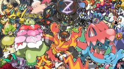  &gt;_&lt; :3 antennae aqua_eyes arms_up barbaracle black_eyes blacknirrow blush blush_stickers bright_pupils chandelure chesnaught claws clefable closed_eyes closed_mouth commentary delphox dragalge dragonite drampa eelektross emboar empty_eyes excadrill falinks feraligatr fire floette floette_(eternal) froslass gem greninja hawlucha head_wings highres holding holding_weapon horns interlocked_fingers leaf malamar mega_barbaracle mega_chandelure mega_chesnaught mega_clefable mega_delphox mega_dragalge mega_dragonite mega_drampa mega_eelektross mega_emboar mega_excadrill mega_falinks mega_feraligatr mega_floette mega_froslass mega_greninja mega_hawlucha mega_malamar mega_meganium mega_pokemon mega_pyroar mega_scolipede mega_scrafty mega_starmie mega_victreebel mega_zygarde meganium nostrils open_mouth orange_eyes outline own_hands_together pink_eyes pink_lips pokemon pokemon_(creature) pokemon_focus pyroar red_eyes red_gemstone ringed_eyes scolipede scrafty sharp_teeth simple_background single_horn smile spoilers starmie starter_pokemon_trio teeth tongue tusks victreebel weapon white_outline white_pupils wings yellow_eyes zygarde zygarde_(complete) 