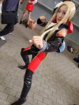   blonde_hair boots cosplay dead_or_alive hair_bow helena_douglas koucha_remon photo  