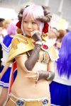  armor bikini_top cosplay hanafusa_maki horns photo ragnarok_online silver_hair succubus 