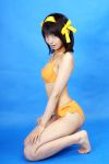  cosplay hair_ribbons matsunaga_ayaka photo side-tie_bikini suzumiya_haruhi suzumiya_haruhi_no_yuuutsu 