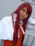 aty belt cape cosplay dress glasses mitsuo_(model) photo redhead summon_night_3 