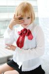  amane_misa blonde_hair blouse cosplay death_note kipi-san photo school_uniform thigh-highs 