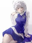  1girl blush geppewi hat letty_whiterock looking_at_viewer open_mouth rough short_hair silver_hair simple_background solo touhou white_background 