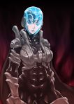  1girl armor black_hair blue_eyes dc_comics faora_hu-ul helmet romehamu solo 