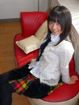   blouse cardigan cosplay matsunaga_ayaka photo pleated_skirt school_uniform thigh-highs necktie  