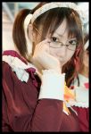  apron cosplay glasses konatsu_minato maid maid_uniform photo twintails 
