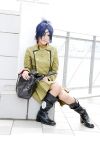  blue_hair boots chrome_dokuro cosplay eyepatch isumi kateikyoushi_hitman_reborn photo pleated_skirt 