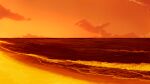  beach clouds commentary_request highres kajiji nature no_humans ocean orange_theme original sand scenery sky sunset water waves 