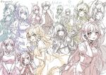  1boy 6+girls alternate_costume animal_ears anya_pandaria artemis_of_the_blue atelier_live breasts chai_(vtuber) copyright_name europa_yuu everyone flat_chest fox_ears fox_girl hair_rings hand_in_hair himey_(vtuber) holding holding_tray juwei_(vtuber) kani_kanizawa klaeia_(vtuber) kuzuryu_io leaning_forward long_hair looking_at_viewer maid mari_the_hybrid medium_breasts multiple_girls nanatsuki_nana open_mouth pinku ponytail shark_fin shark_girl short_hair sketch ten-chan_(eternal_s) tied_hair tray twintails virtual_youtuber yamane_chiika 