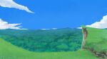  blue_sky cliff clouds commentary_request day forest grass highres horizon kajiji mountain mountainous_horizon nature no_humans original outdoors plant rock scenery sky tree 