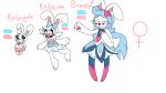  anasia123 blue_bow blue_dress blue_hair bunette fakemon fakemon_(creature) female female_only pink_nose pink_skirt rabbit rabbitia rabrigete singing white_fur 