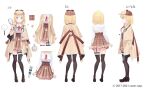  1girl blonde_hair blue_eyes character_sheet copyright_name detective full_body hat highres hololive hololive_english magnifying_glass mustache_print nabi_(uz02) official_art pocket_watch shoes syringe syringe_holster virtual_youtuber watch watson_amelia white_background 