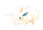  absurdres animal_focus blue_sclera character_name colored_sclera commentary_request flareon full_body gen_1_pokemon highres iogi_(iogi_k) looking_to_the_side no_humans open_mouth pocket_watch pokemon pokemon_(creature) solo standing watch white_background white_eyes 