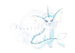  :3 absurdres animal_focus blue_sclera character_name colored_sclera commentary_request fang full_body gen_1_pokemon happy highres iogi_(iogi_k) no_humans open_mouth pocket_watch pokemon pokemon_(creature) sitting skin_fang smile solo vaporeon watch white_background white_eyes 