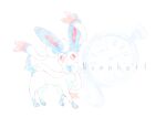 :3 absurdres alternate_color animal_focus character_name closed_mouth colored_sclera commentary_request full_body gen_6_pokemon happy highres iogi_(iogi_k) looking_up no_humans pocket_watch pokemon pokemon_(creature) red_sclera shiny_pokemon smile solo standing sylveon watch white_background white_eyes 
