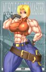  1girl abs blue_mary muscular_female ren_(tainca2000) the_king_of_fighters 