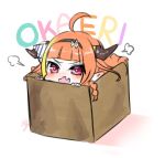  =3 age_regression ahoge bangs black_hairband blonde_hair blunt_bangs blush bow bowtie box braid cardboard_box child commentary_request dragon_girl dragon_horns fangs hairband highlights hololive horn_bow horns in_box in_container isuka kiryuu_coco long_hair multicolored multicolored_eyes multicolored_hair open_mouth orange_hair pink_eyes pointy_ears signature simple_background single_braid skin_fangs streaked_hair striped striped_bow text_focus violet_eyes virtual_youtuber white_background younger 